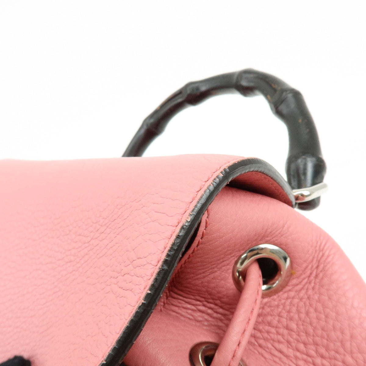 Gucci Bamboo Tassel Leather, Pink, Leather, Backpack