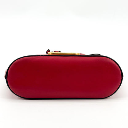 Valentino Garavani VLogo Drawstring Bucket Leather, Gold, Leather, Clutch