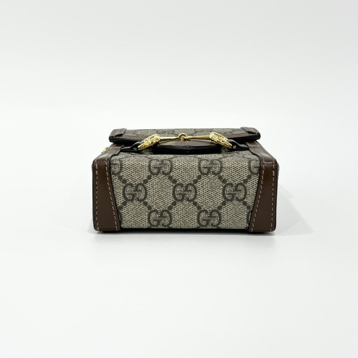 Gucci Horsebit 1955 GG Coated Canvas with Leather, Brown, Canvas, Crossbody Bag
