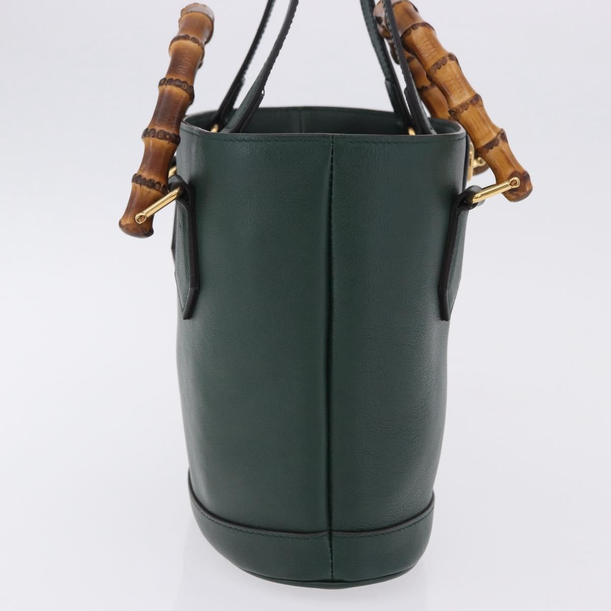 Gucci Diana Bamboo Handle Round Tote Leather, Green, Leather, Tote Bag