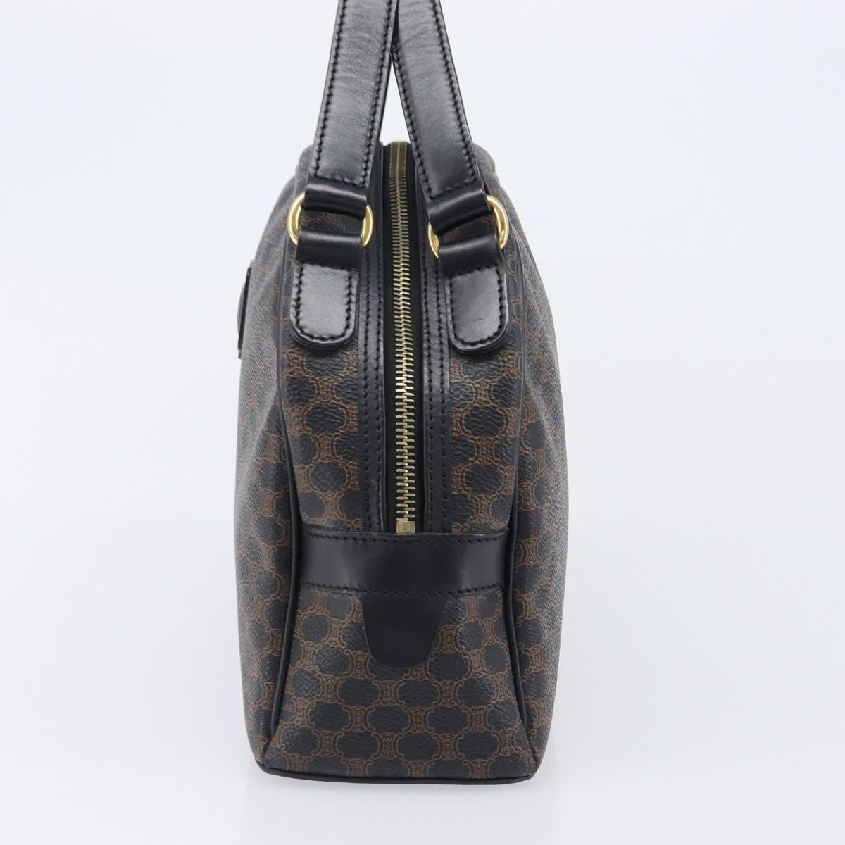 Celine Top Handle Leather, Black, PVC, Handbag