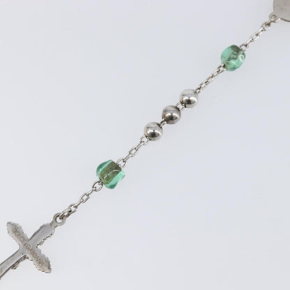 "Dolce & Gabbana Cross Pendant Metal with Crystals, Enamel and Faux Pearls", Silver, Metal, Necklace