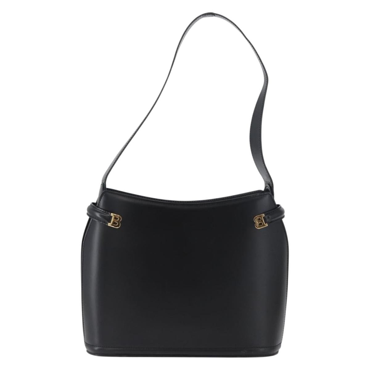 Bally Vintage Leather, Black, Leather, Shoulder Bag