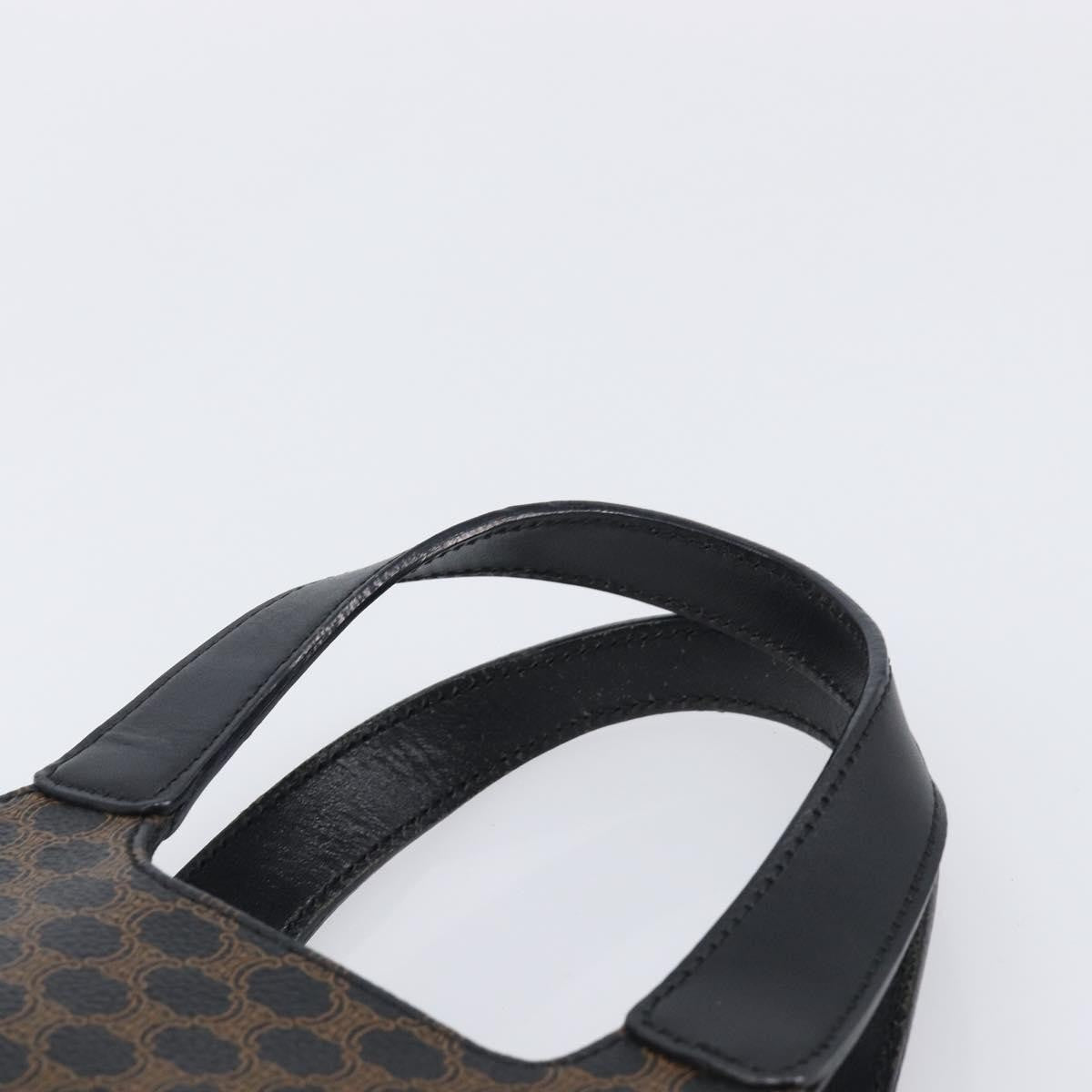 Celine Vintage Macadam Canvas and Leather, Black, Canvas, Handbag