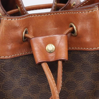 Celine Macadam Shoulder Leather, Brown, Canvas, Crossbody Bag