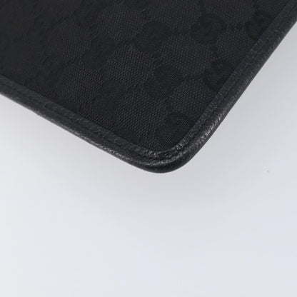Gucci Vintage Flat Messenger GG Canvas and Leather, Black, Canvas, Handbag