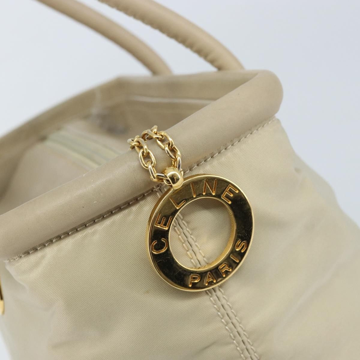 Celine Handbag Nylon, Beige, Nylon, Handbag
