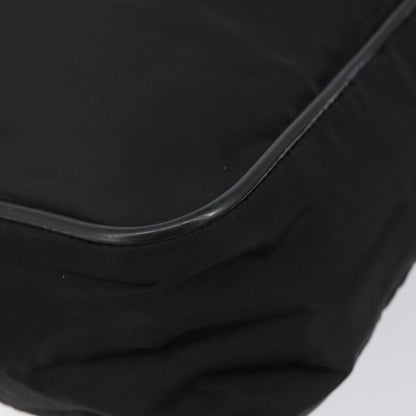 Prada Zip Messenger Tessuto with Leather, Black, Nylon, Handbag
