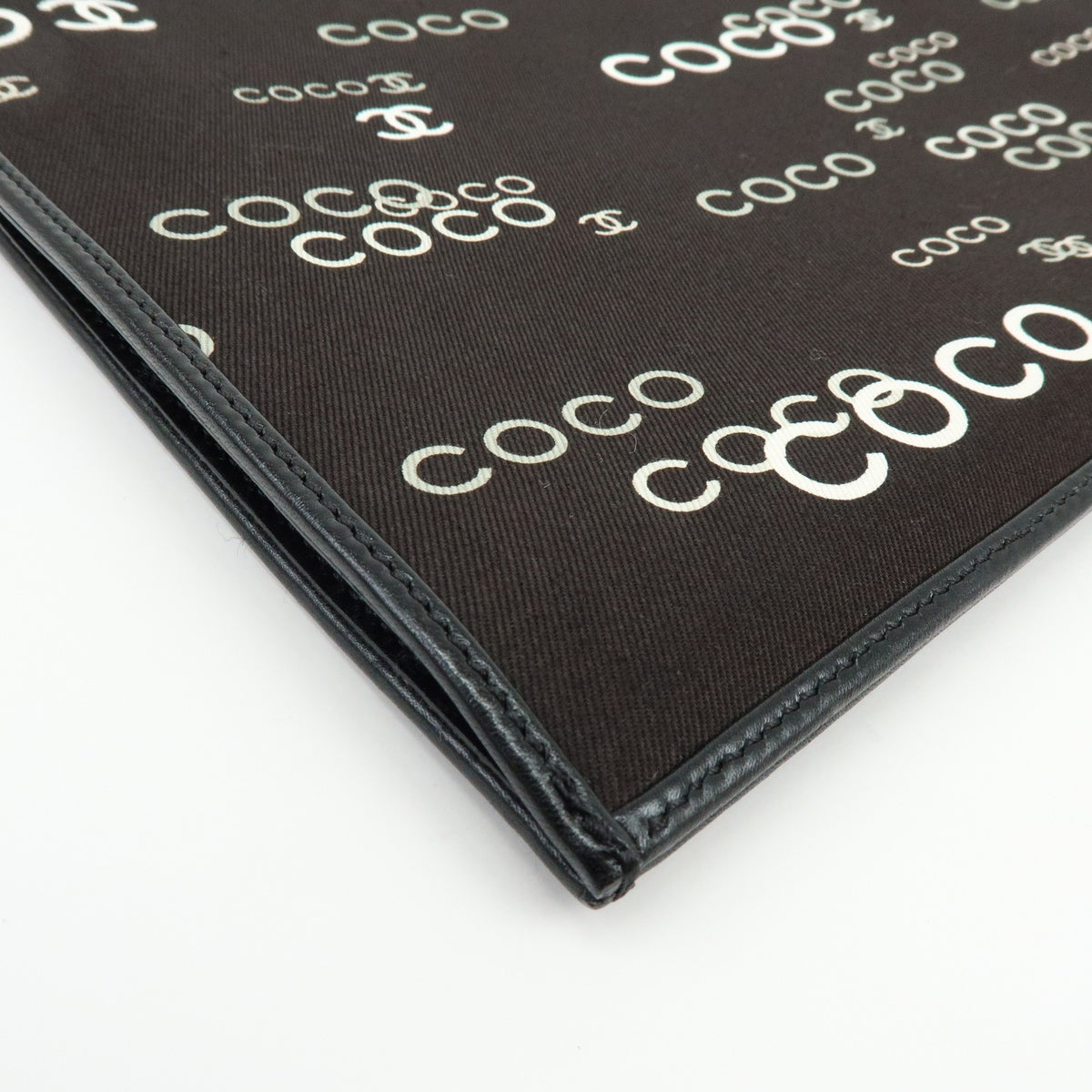 Chanel Vintage Coco Chain Shopping Printed Canvas, Black, Canvas, Tote Bag