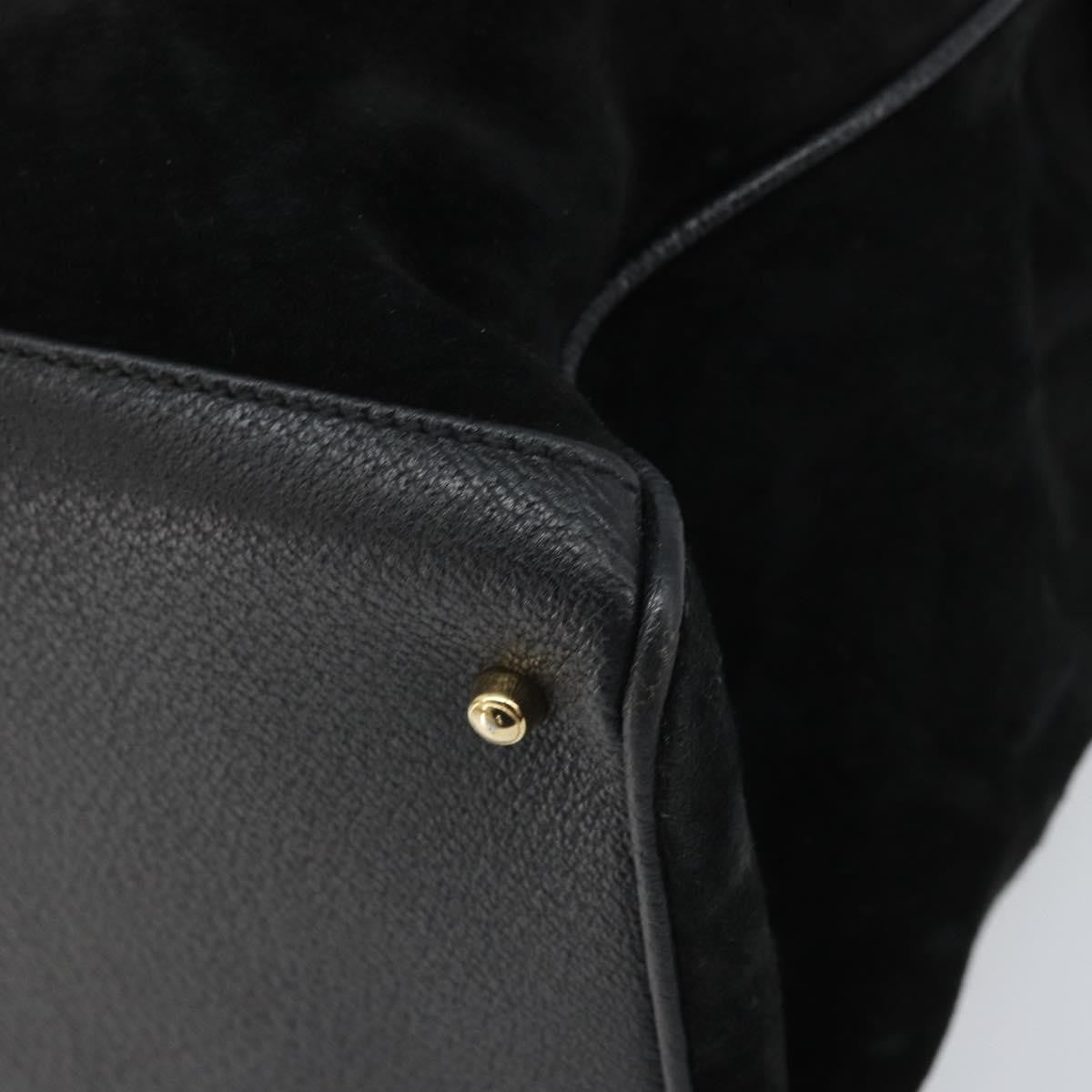 Gucci Bamboo Suede, Black, Suede, Tote Bag