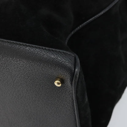 Gucci Bamboo Suede, Black, Suede, Tote Bag