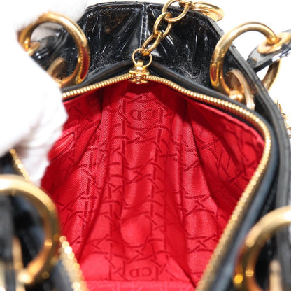 Christian Dior Lady Dior Bag Patent, BLACK, PATENT_LEATHER, Handbag