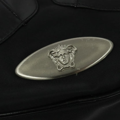 Versace Medusa Front Pocket Zip Messenger Leather, Black, Leather, Crossbody Bag