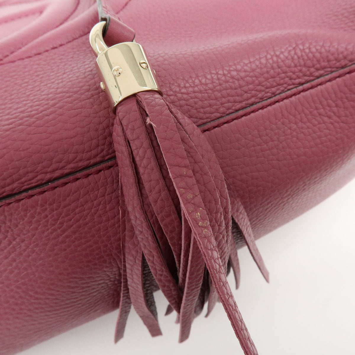 Gucci Soho Chain Strap Leather, Purple, Leather, Shoulder Bag