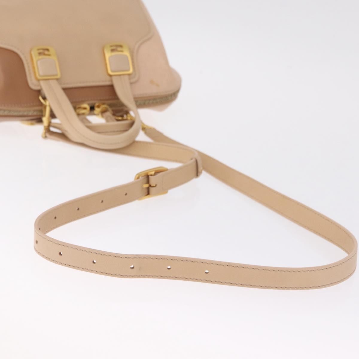 Fendi Chameleon Satchel Leather, Beige, Leather, Handbag
