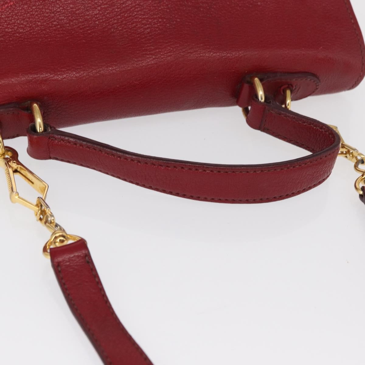 Miu Miu Madras Top Handle Leather, Red, Leather, Handbag
