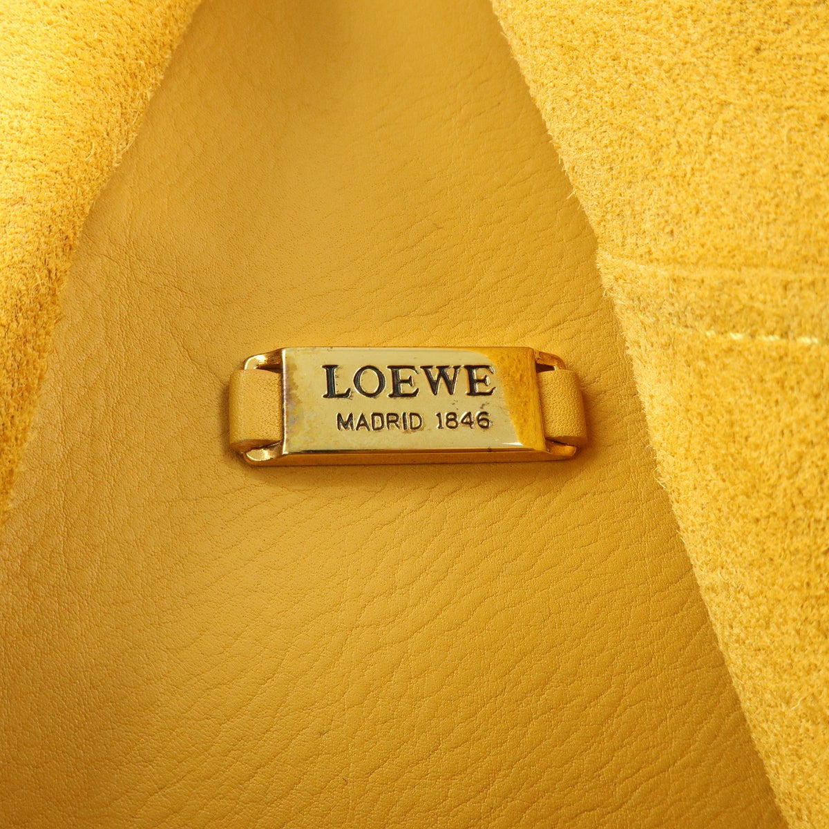 Loewe Anton Leather, Yellow, Leather, Backpack