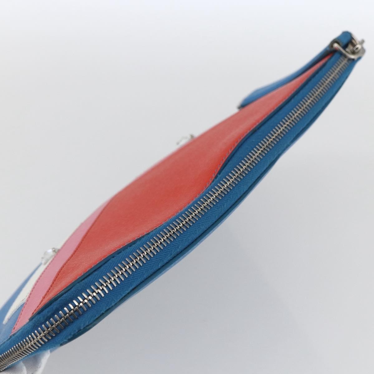 Fendi Monster Clutch Leather, Blue, Leather, Clutch