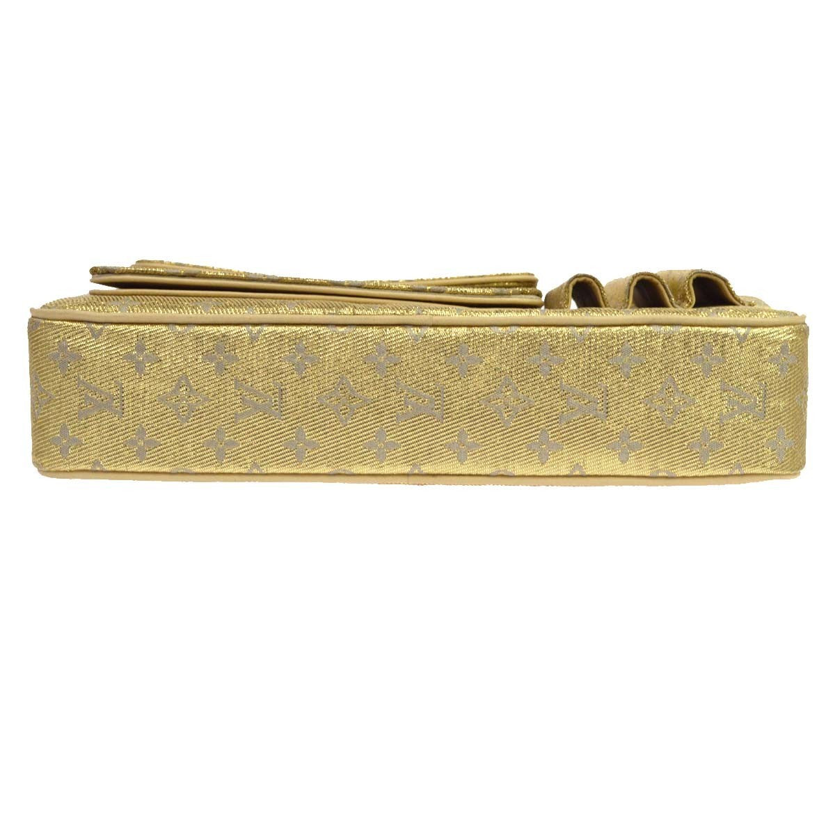 Louis Vuitton McKenna Mini Lin, Gold, Canvas, Shoulder Bag