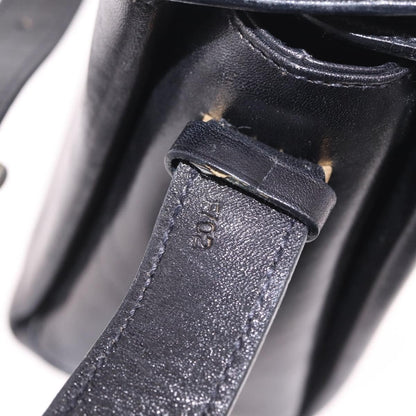 Celine Shoulder Leather, Black, Leather, Shoulder Bag