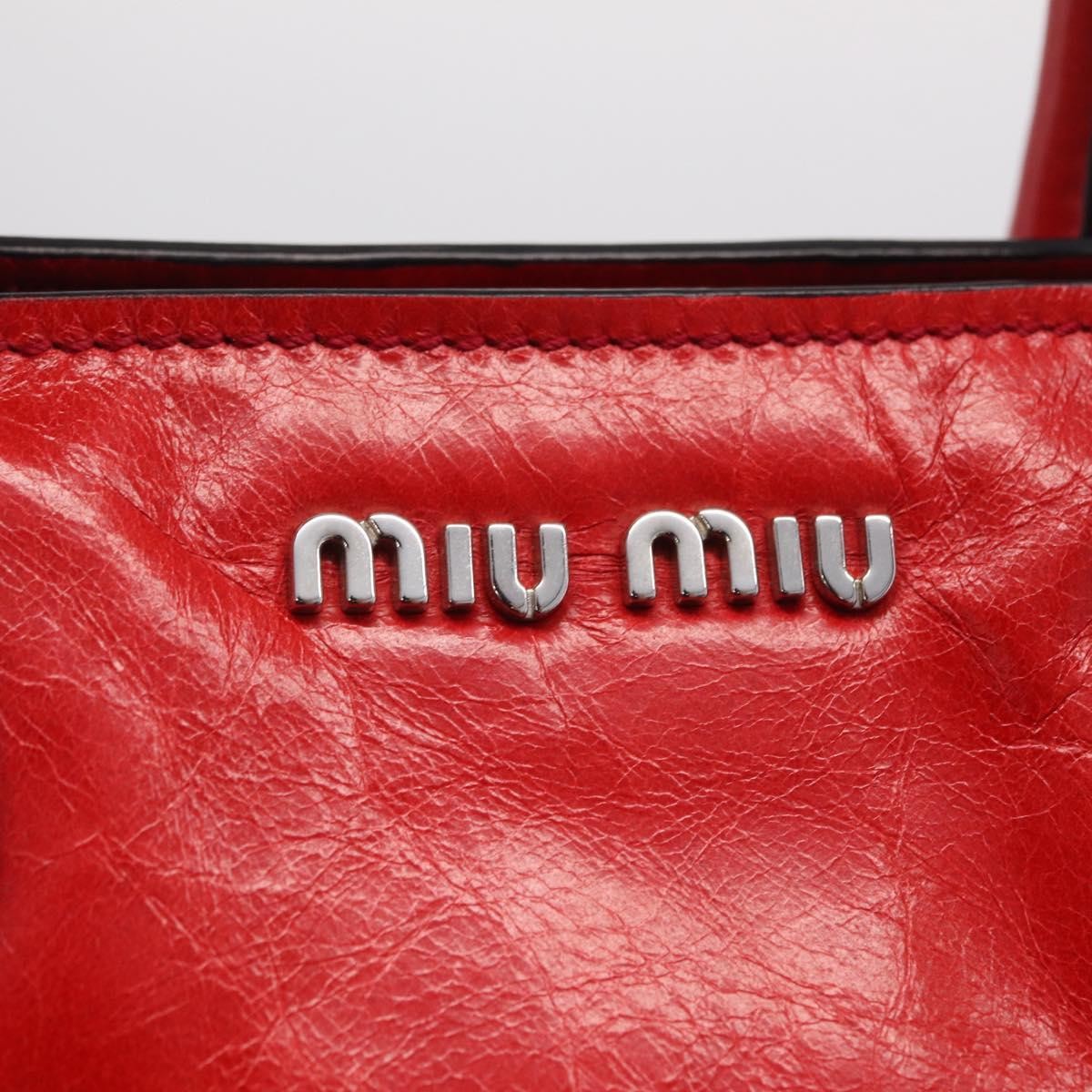 Miu Miu Convertible Vitello Shine, Red, Leather, Tote Bag