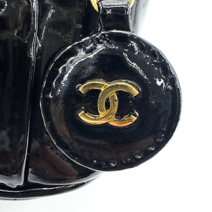 Chanel Vintage Timeless Cosmetic Case Patent, Black, Patent Leather, Clutch