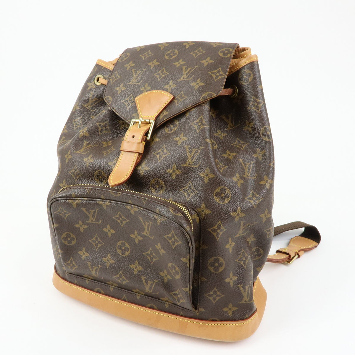Louis Vuitton Vintage Montsouris Monogram Canvas, Brown, Canvas, Backpack