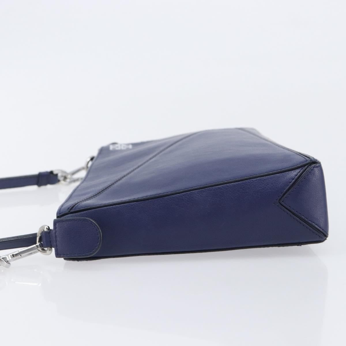 Loewe Puzzle Clutch Leather, Navy, Leather, Clutch