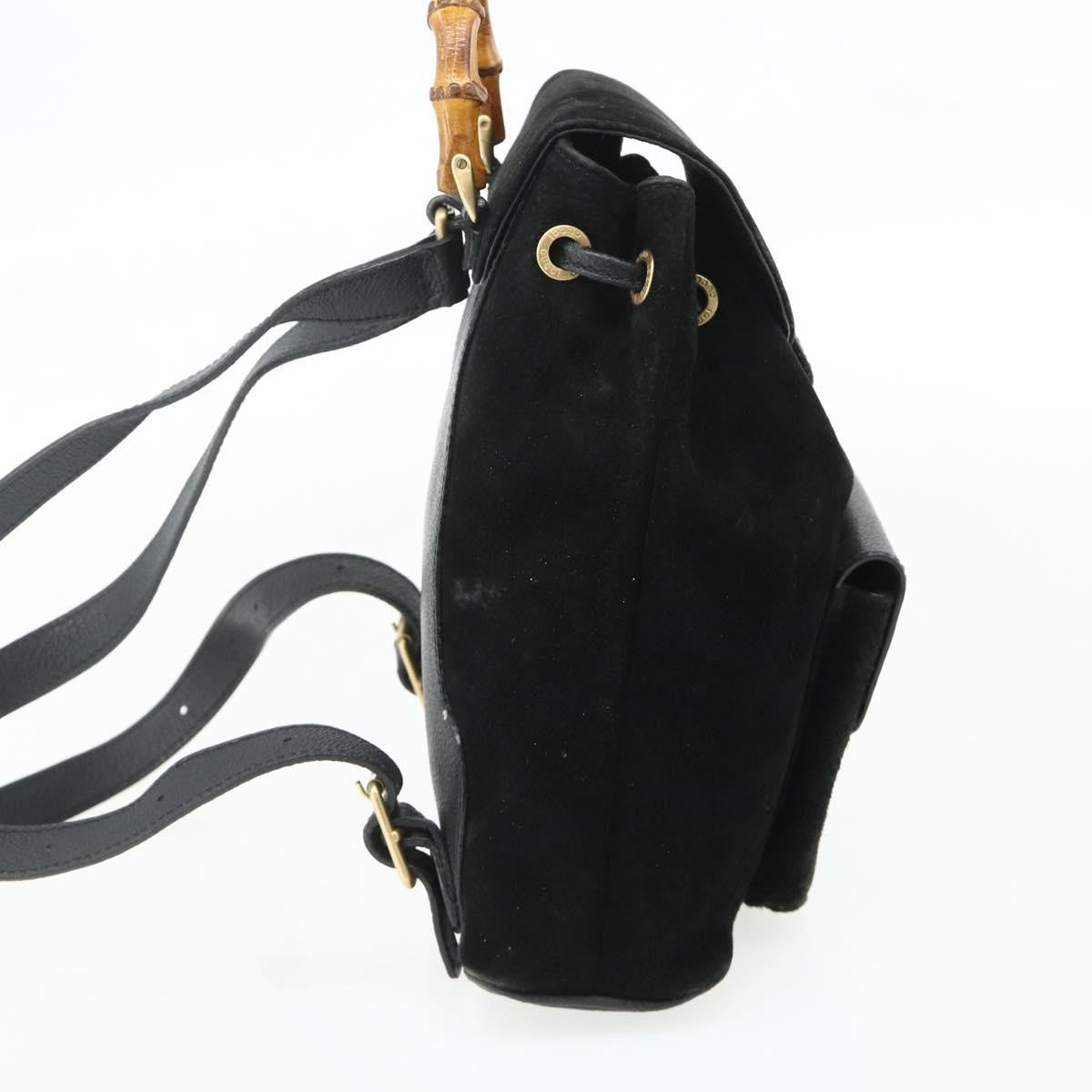 Gucci Gucci bamboo daim, Black, Suede, Backpack