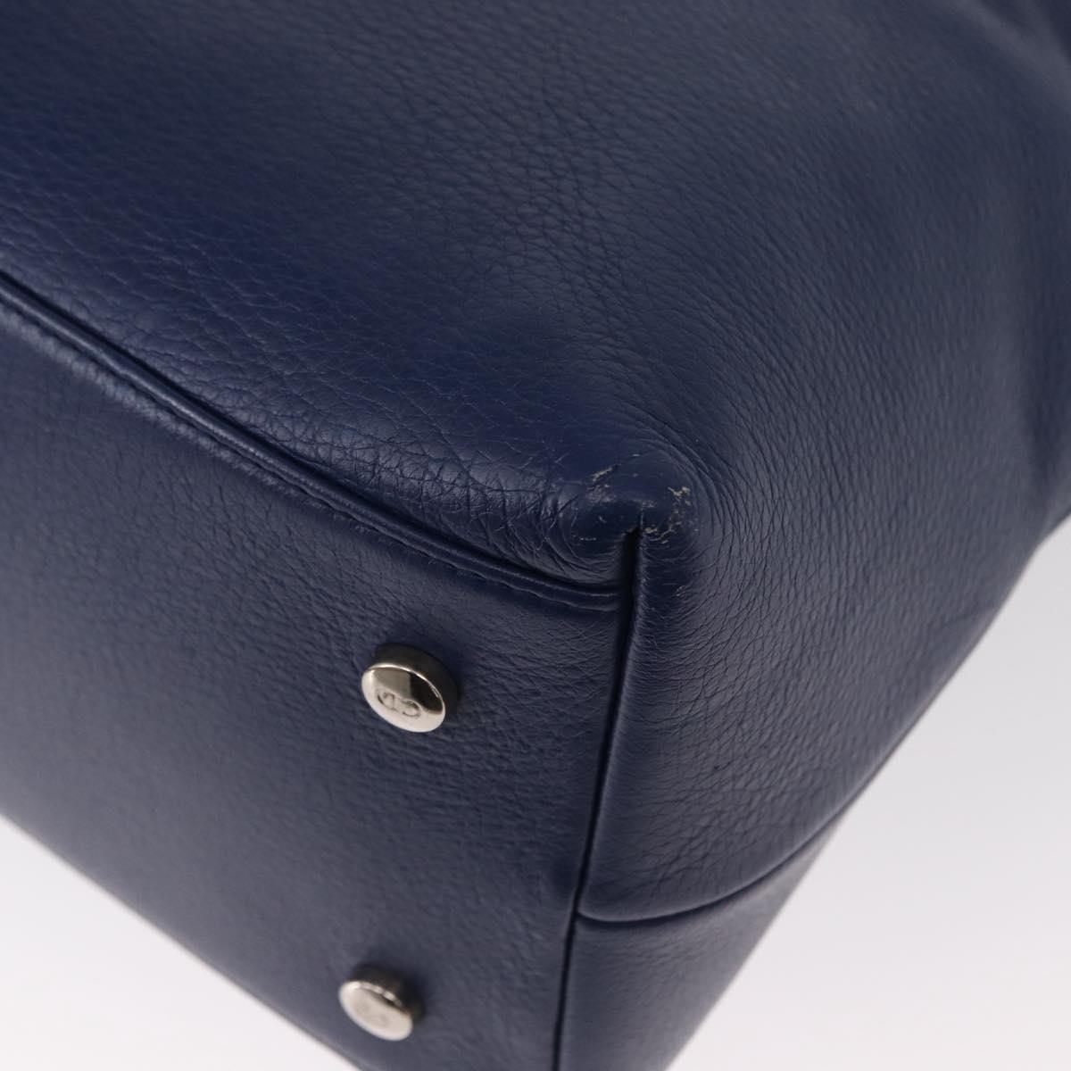 Christian Dior Granville Satchel Leather, BLUE, LEATHER, Handbag