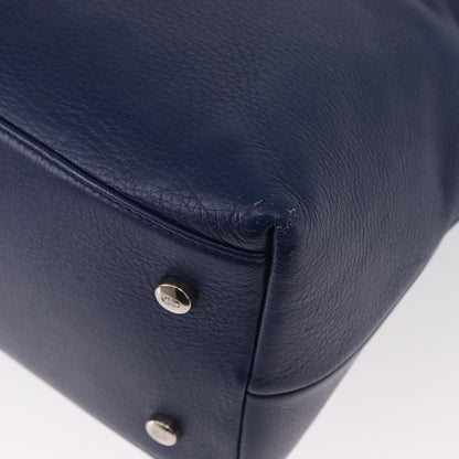 Christian Dior Granville Satchel Leather, BLUE, LEATHER, Handbag