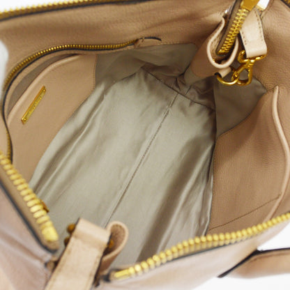 Miu Miu Madras Convertible Side Zip Satchel Leather, Beige, Leather, Tote Bag