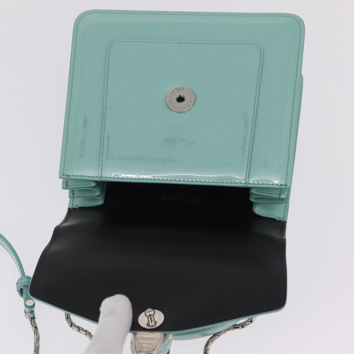 Bvlgari Serpenti Forever Top Handle Patent, Green, Patent Leather, Handbag