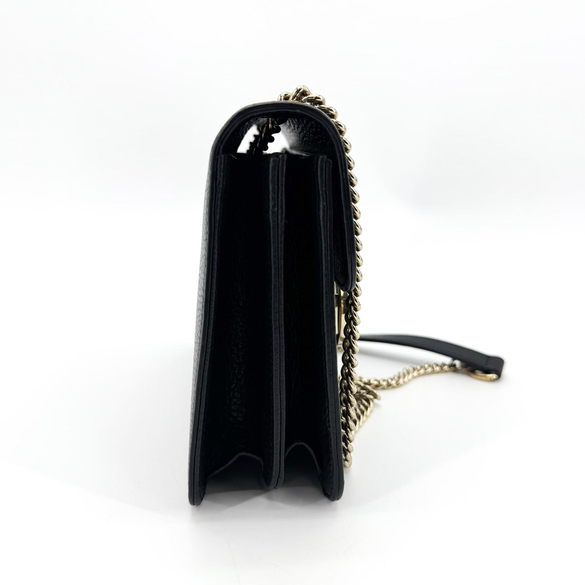 Gucci Interlocking Leather, Black, Leather, Shoulder Bag