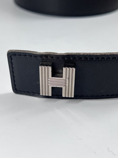 Hermes Lucky H Belt Leather, Black, Leather, Belt