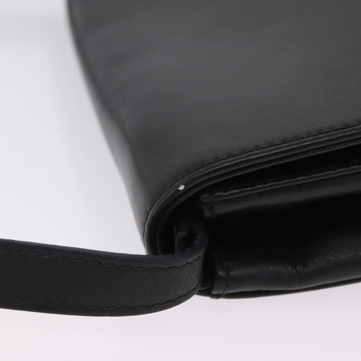 Celine Shoulder Leather, Black, Leather, Shoulder Bag