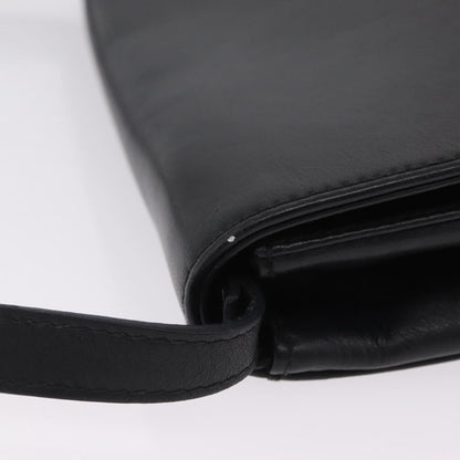 Celine Shoulder Leather, Black, Leather, Shoulder Bag