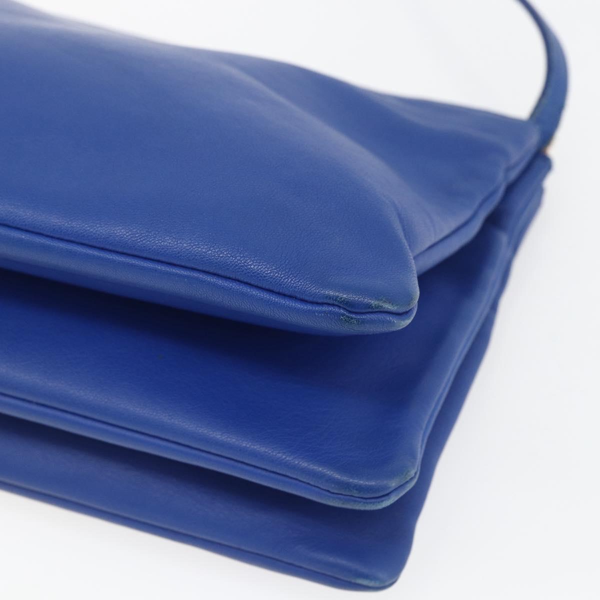 Celine Trio Crossbody Bag Leather, BLUE, LEATHER, Shoulder bag