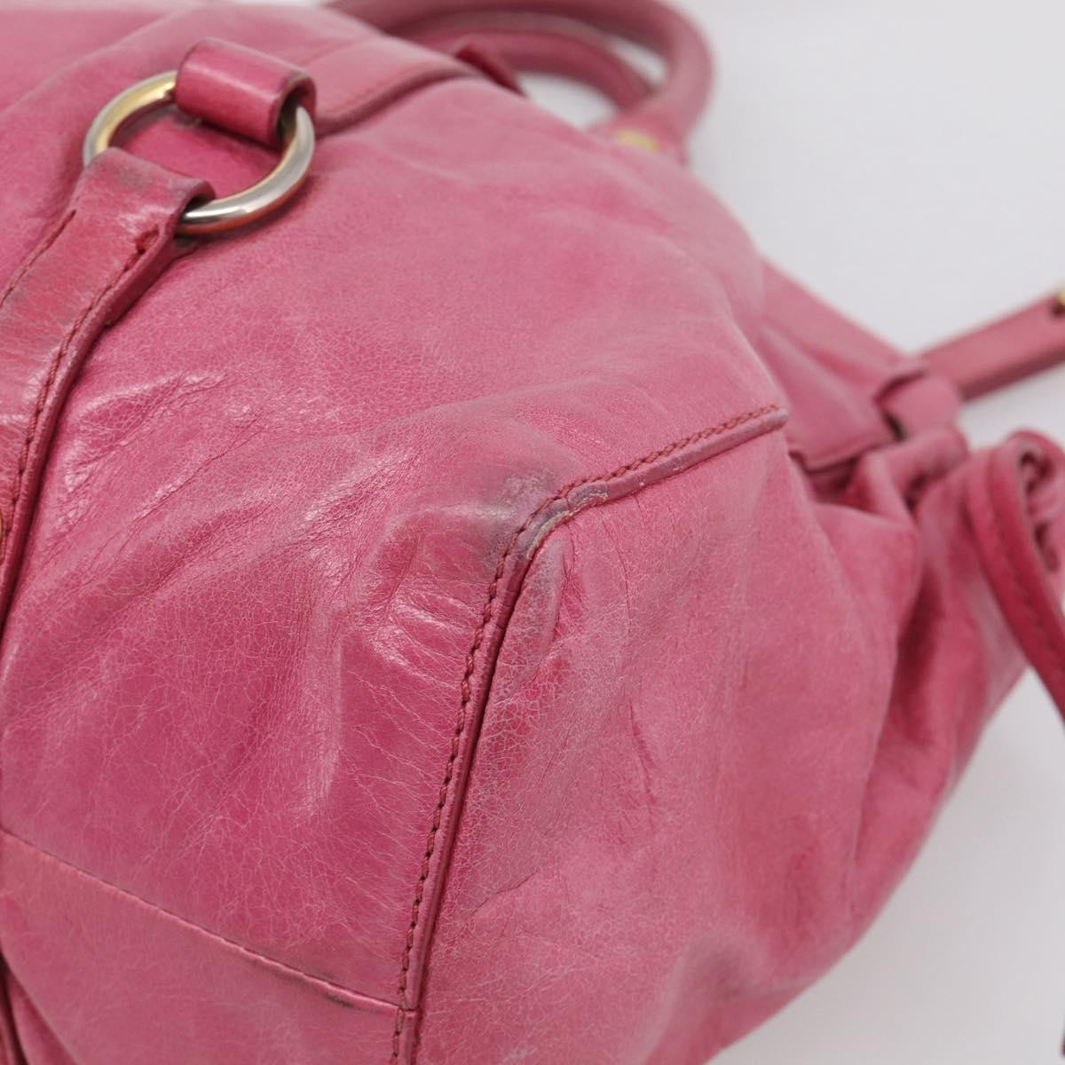 Miu Miu Vitello Lux Leather, Pink, Leather, Handbag
