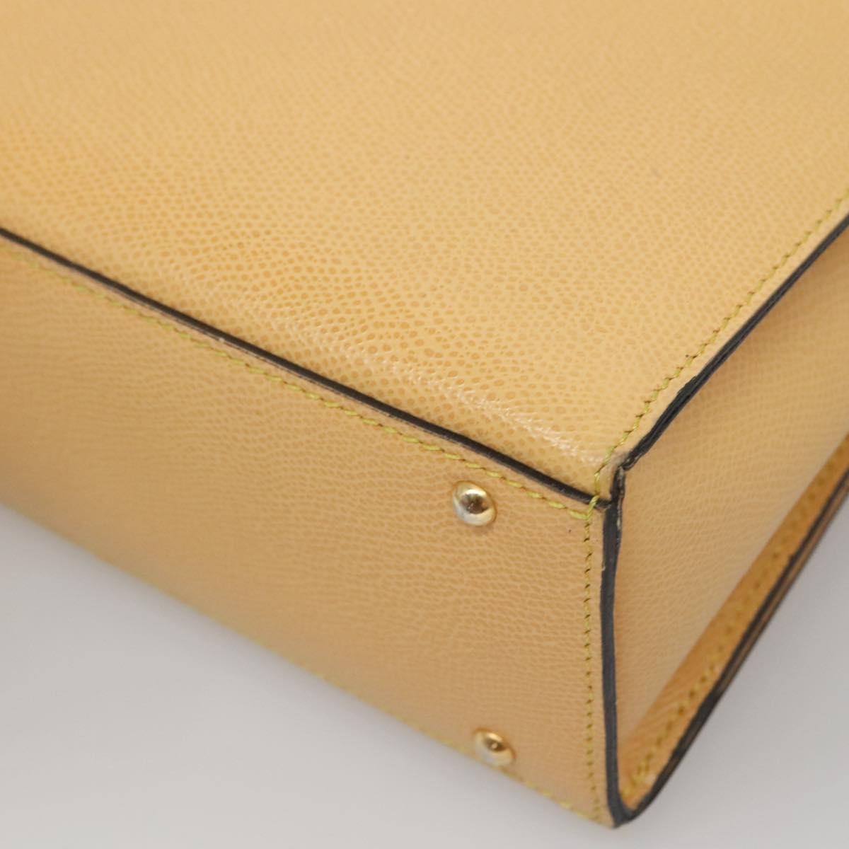 Celine Vintage Turnlock Leather, Yellow, Leather, Handbag