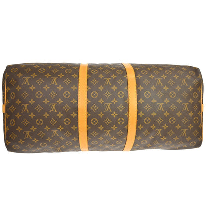 Louis Vuitton Keepall Bandoulière Monogram, Brown, Canvas, Travel Bag