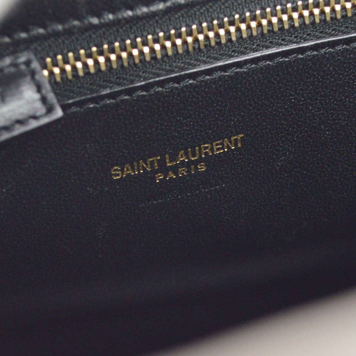 Saint Laurent Monogram Cabas Leather, Gray, Leather, Tote Bag
