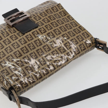 Fendi Mamma Baguette Zucchino canvas, Brown, Canvas, Shoulder Bag