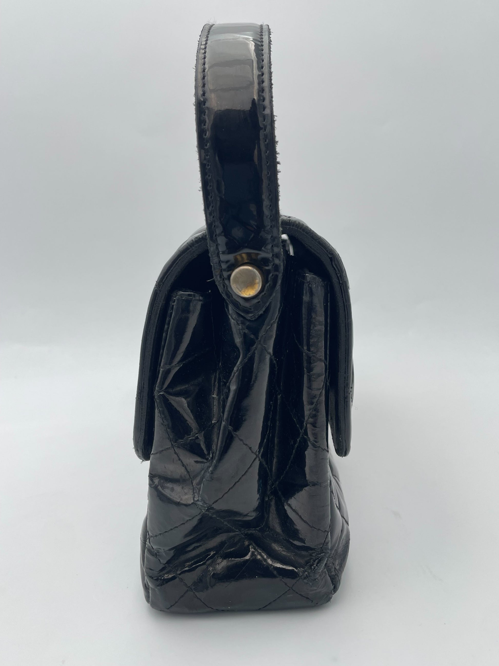 Chanel CHANEL - VTG 1996 Patent leather, BLACK, PATENT_LEATHER, Handbag