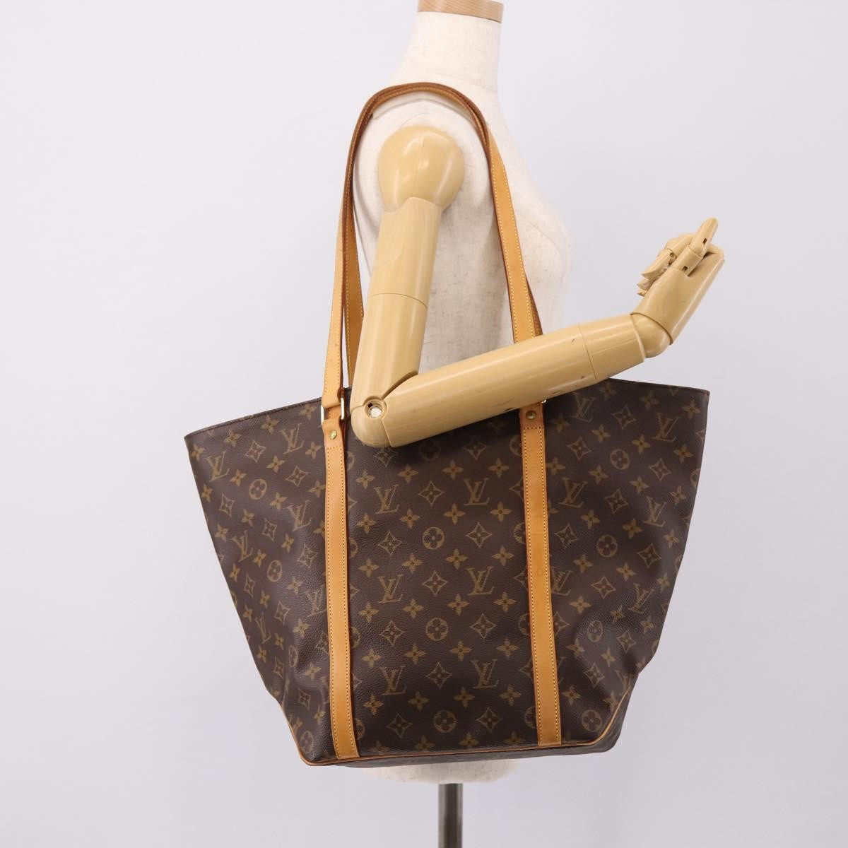 Louis Vuitton Shopping Sac Monogram Canvas, Brown, Canvas, Handbag