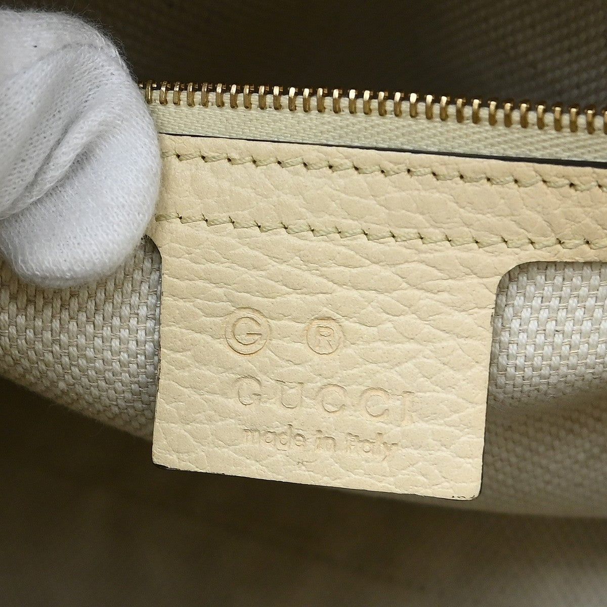 Gucci Soho Convertible Top Handle Satchel Leather, Beige, Leather, Handbag