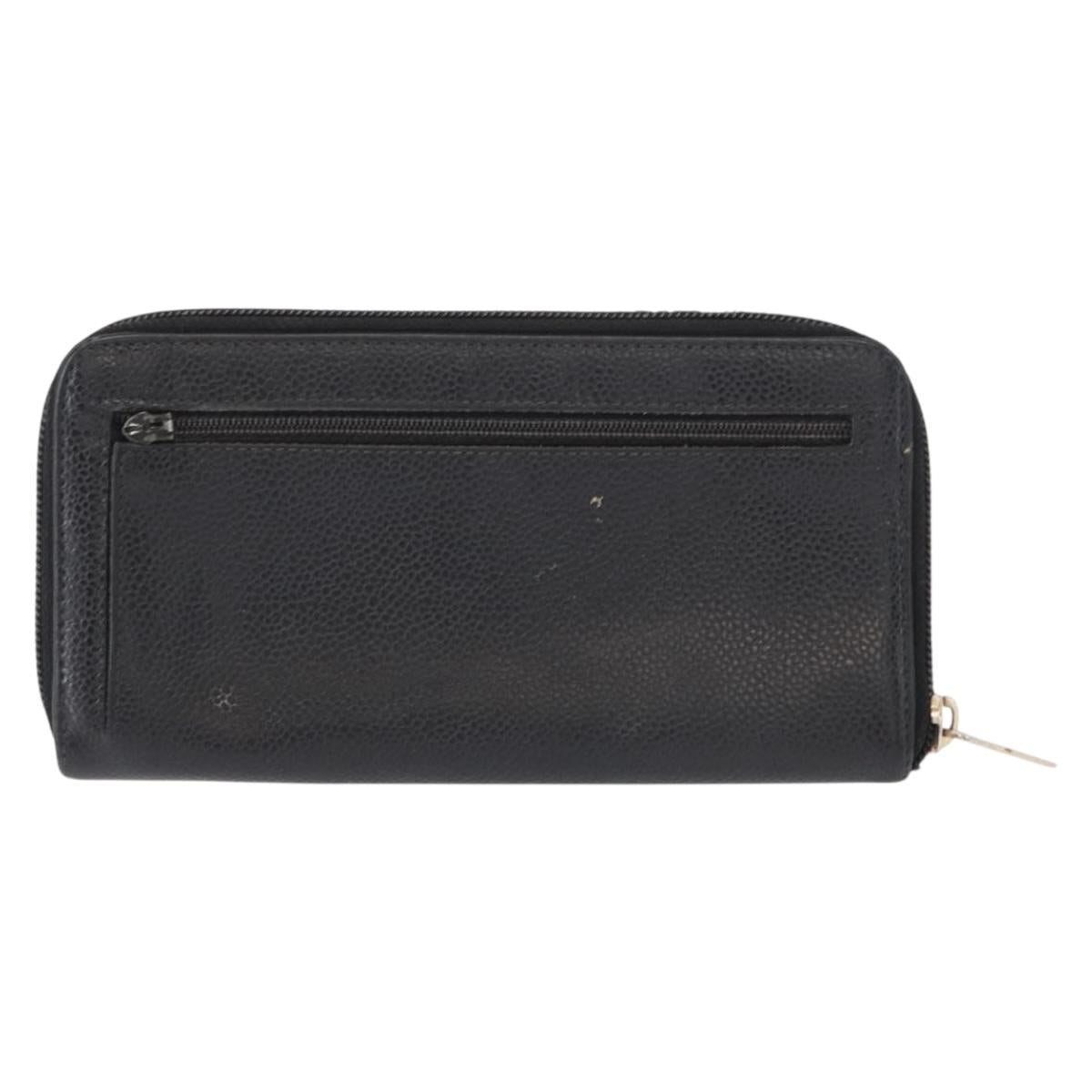 Chanel CC Zip Around Wallet Stitched Lambskin, BLACK, LEATHER, Wallets