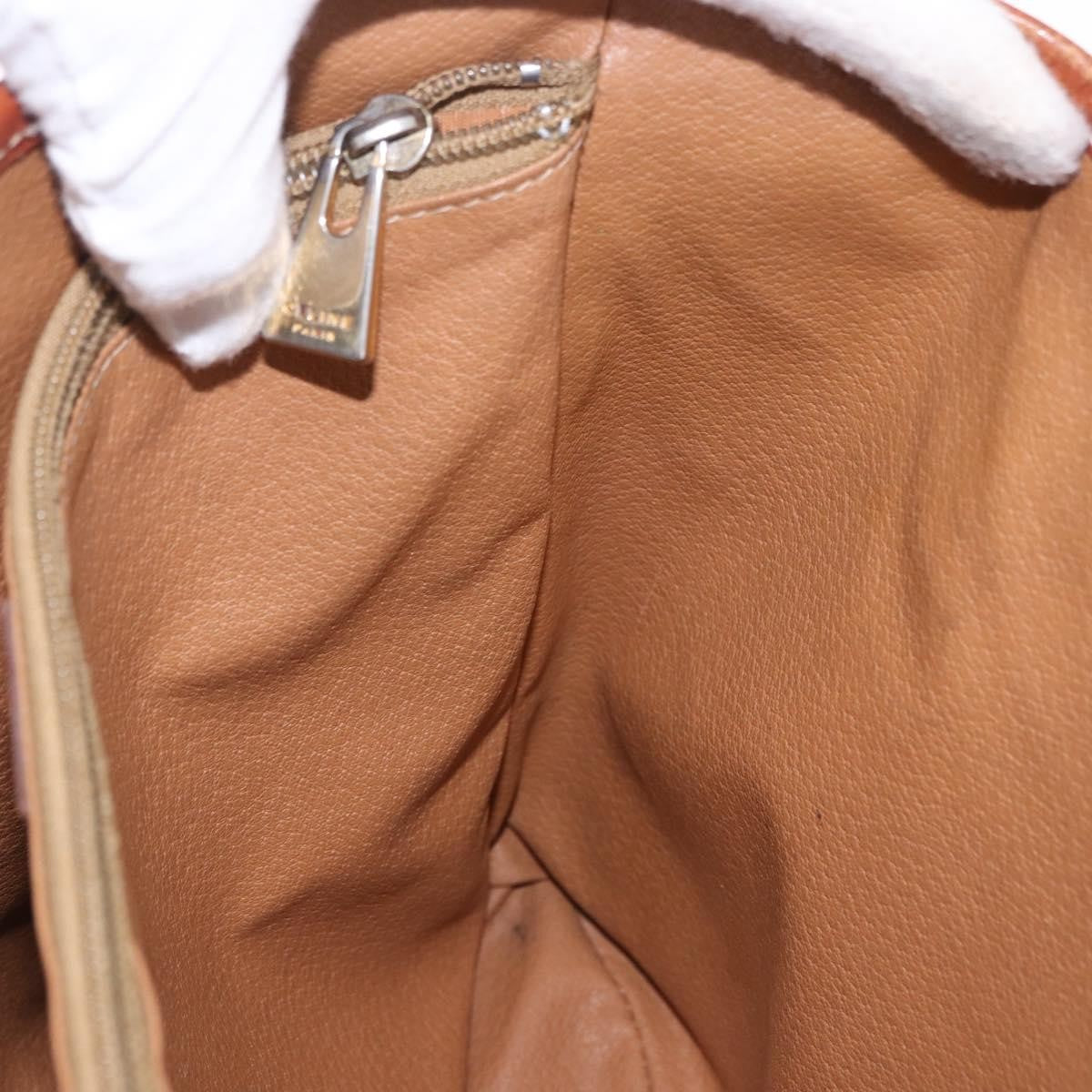 Celine Vintage Macadam Canvas, Brown, Canvas, Handbag