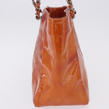 Chanel Triple CC Perforated Patent, Orange, Patent Leather, Tote Bag