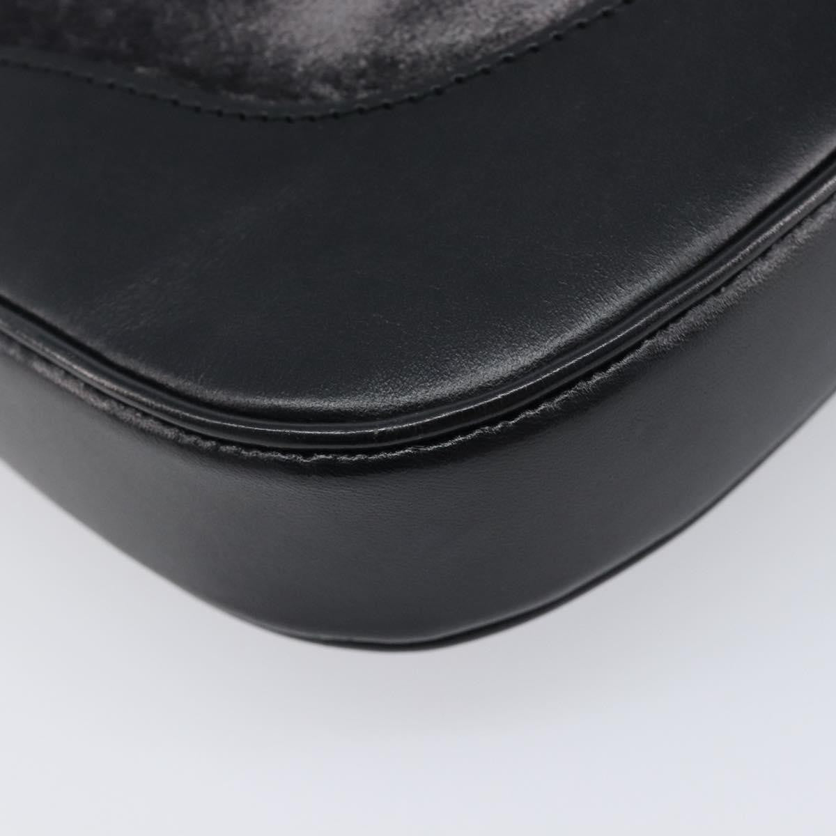 Gucci Vintage Jackie Shoulder Velvet and Leather, Black, Velvet, Handbag